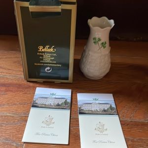 Belleek 4” shamrock vase